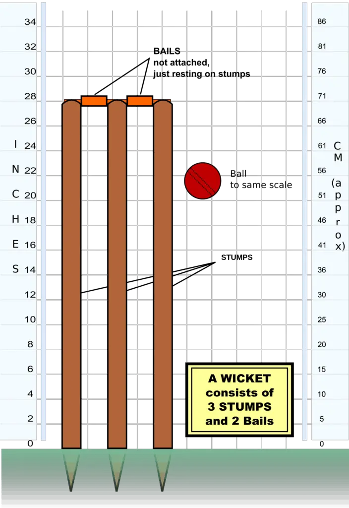 Wickets used in the game of cricket