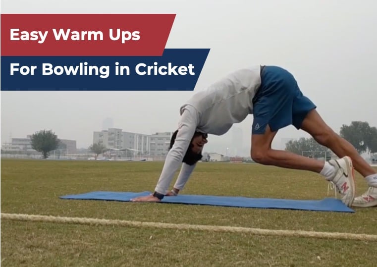 Man doing warm up exercises before bowling in cricket
